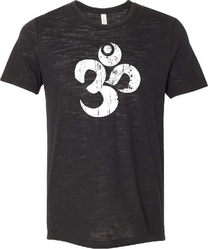 Super Deal Yoga T-shirt White Distressed Om Burnout Tee
